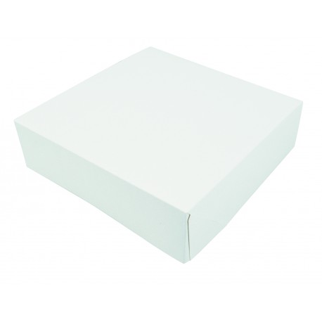 Boîte pâtissière - carton blanc - 6 coins collés 
