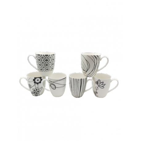 Mugs en céramique - 350ml - Mix 6 décors