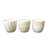 Cache-pot rond - Collection "Linéaire" - Mix 3 décors ( beige / blanc ) - PM