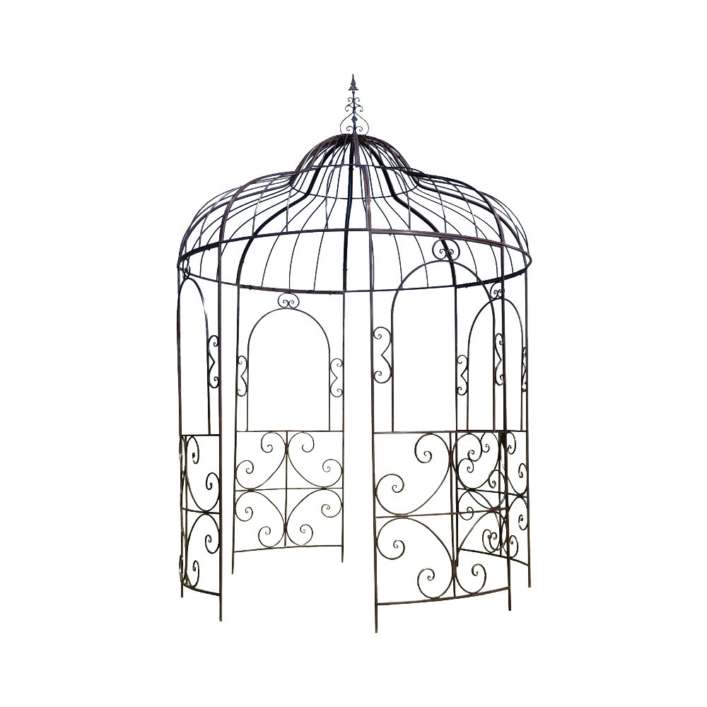 Gloriette ronde en fer forgé marron 216 x 330 cm Gloriette ronde en fer forgé marron 216 x 330 cm