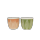 Cache-pot rond - Collection "Feuillage " - Mix 2 couleurs/ 2 décors ( Vert clair / Saumon) - PM