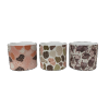 Cache pot rond  - Collection " Granit coloré " - Mix 3 décors - PM