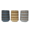 Cache-pot Haut cylindre - Mix 3 couleurs ( bleu foncé/crème/bleu clair)