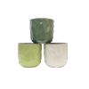 Cache-pot rond "chiffonné" - Mix 3 couleurs (vert clair/vert foncé/blanc)MM