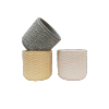 Cache-pot cylindre - décor "croisé"- Mix 3 couleurs (terracotta/gris foncé/rose) - GM