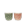 Cache-pot rond - Collection "Feuillage" - Mix 2 couleurs/ 2 décors ( Vert / terracotta) - GM