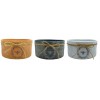 Coupe ronde - Collection " Nid d'abeille" - Mix 3 couleurs (terracotta/gris/blanc) - PM