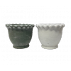 NOUVEAUTÉ: Cache-pot rond - "Style poterie" Mix 2 couleurs - GM
