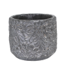 Cache-pot rond gris antracite motifs "pétales"