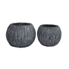 NOUVEAUTÉ: Cache-pot "Boule" en ciment gris Anthracite"Sculpté" - PM