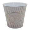 NOUVEAUTÉ: Cache-pot rond "Flowers & Garden" blanc/rouille TPM