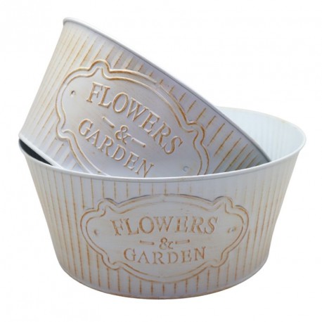 NOUVEAUTÉ: Coupe ronde "Flowers & Garden" blanc/rouille PM