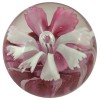 Boule ronde sulfure décors fleurs rose