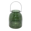NOUVEAUTÉ: Vase "Vintage" avec anse métallique - Vert foncé PM