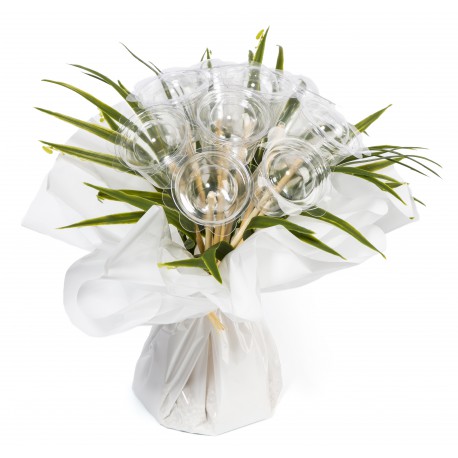 Bouquet bulle 9 tiges - collection uni Blanc