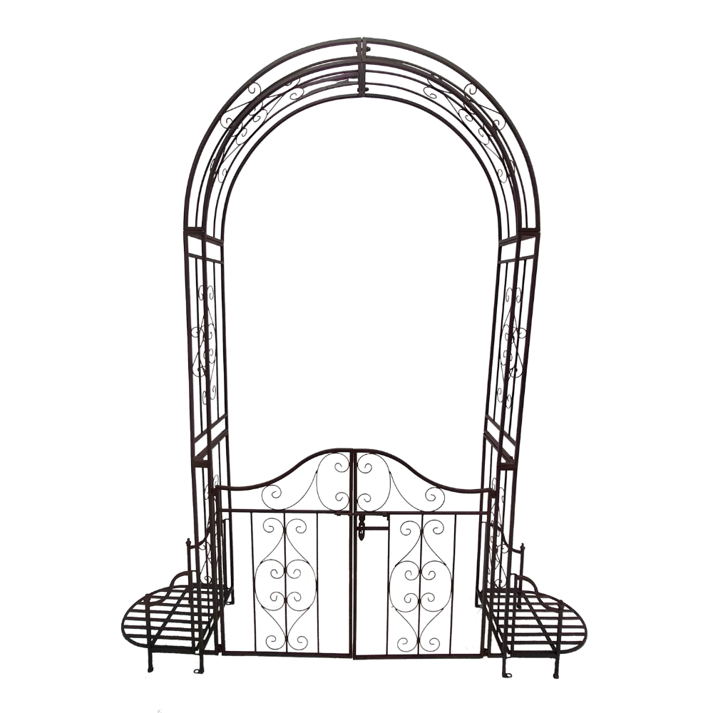 Arche de Jardin "Portillon" en métal marron L.199 x l.40 x Ht.230 cm Arche de Jardin "Portillon" en métal marron L.199 x l.40 x Ht.230 cm