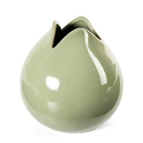 Vase boule céramique - Vert d'eau