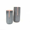 Cache-pot haut - style vase -en ciment noir  - GM 